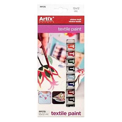 Farby do tkanin Textile Paint 12 x 12 ml, Artix