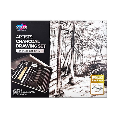 Zestaw szkicowy Artists Charcoal Drawing Set Zieler, 24-elem.