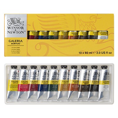 Farby akrylowe Galeria, zestaw 10 x 60ml