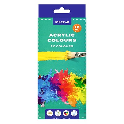 Zestaw farb akrylowych Starpak, 12 x 12 ml