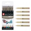 Pisaki Pigma Micron 05 Basic Colors, 6 szt.