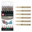 Pisaki Pigma Micron 05 Basic Colors, 6 szt.