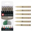 Pisaki Pigma Micron 01 Basic Colors, 6 szt.