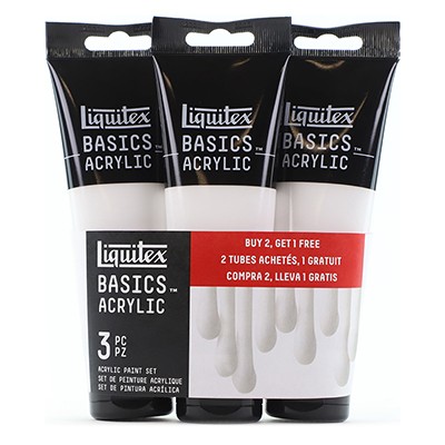 Farby akrylowe Liquitex Basics 3 x Titanium White 118 ml