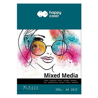 Blok Mixed Media A4 Happy Color, 20 ark. 200g