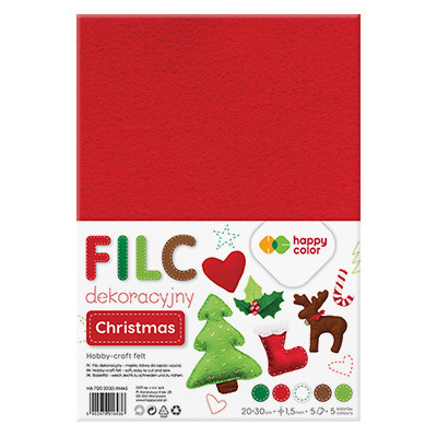 Filc dekoracyjny Christmas, Happy Color 20 x 30 cm