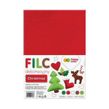 Filc dekoracyjny Christmas, Happy Color 20 x 30 cm