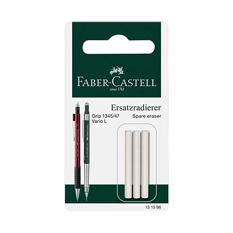 Gumki do ołówka automatycznego Faber Castell, 3 sztuki