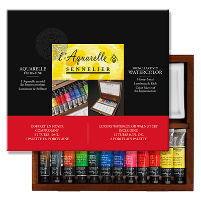 Farby akwarelowe, tubki L'Aquarelle Sennelier 12 x 10 ml