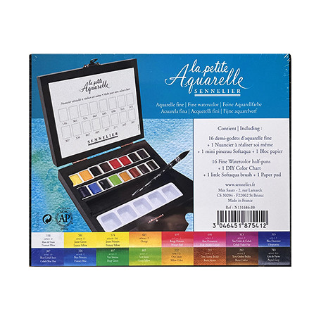 Farby akwarelowe la petite Aquarelle 16 półkostek