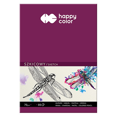 Szkicownik Ważka Happy Color 80 ark., 70g/m², A5