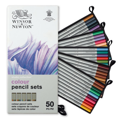 Komplet kredek rysunkowych Winsor & Newton 50 kol.