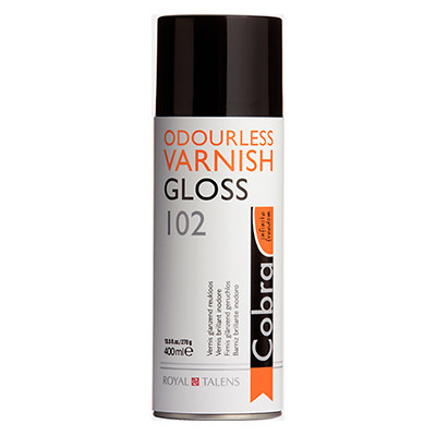 102 Gloss varnish, werniks błyszczący Cobra, Talens, spray 400 ml