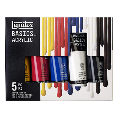 Farby akrylowe Liquitex, zestaw 5 x 118 ml