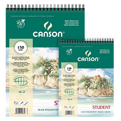 Blok rysunkowy na spirali Canson Student, 30 ark. A5, 150g