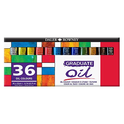 Farby olejne Graduate Oil Daler Rowney, zestaw 36 x 22ml