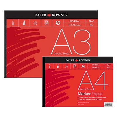 Daler-Rowney Series A, blok do markerów i pisaków A2, 50ark. 70g