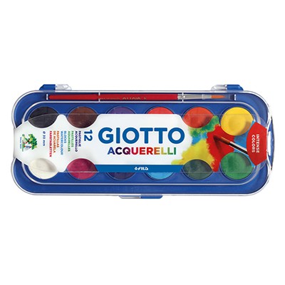 Farby akwarelowe Giotto 30 mm, 12 kolorów