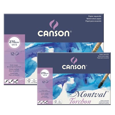 Montval Torchon, blok akwarelowy Canson, 18 x 25cm, 12 ark. 270g