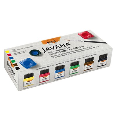 Basic set, zestaw farb do tkanin jasnych Javana Sunny, 6 x 20ml