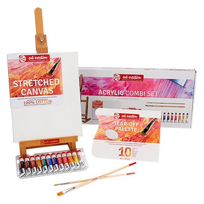 Acrylic Combi Set, zestaw do malarstwa akrylowego, 17 el.
