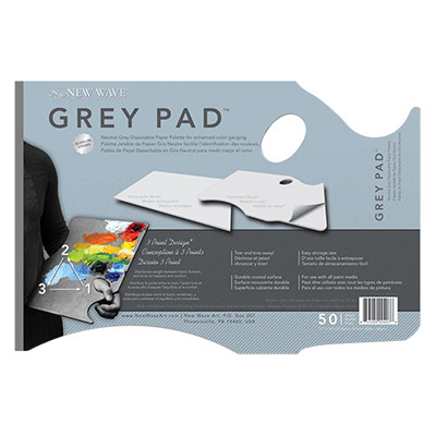 Grey Pad Hand Held, paleta malarska papierowa 50 ark.