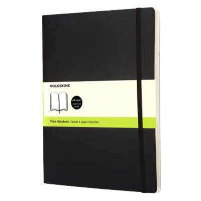 Notes Moleskine czarny, gładki, miękka oprawa, 19x25cm