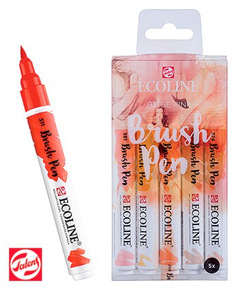 Beige Pink, Ecoline Brush Pen, Talens, 5 kol.