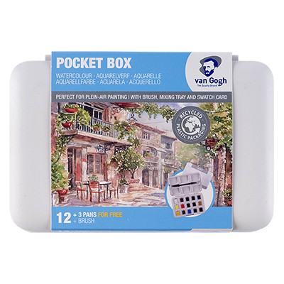Talens Van Gogh, zestaw akwareli Pocket Box, 12+3 kol.