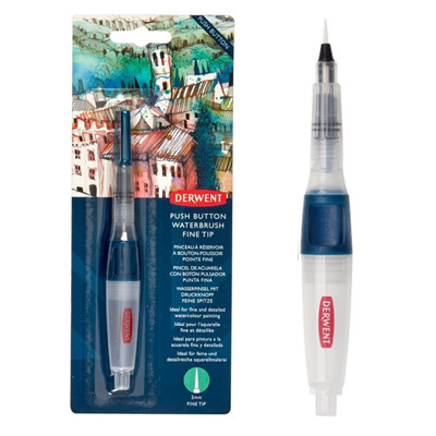 Pisak pędzelkowy Push Button Waterbrush, Derwent 2 mm