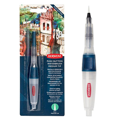 Pisak pędzelkowy Push Button Waterbrush, Derwent 3 mm
