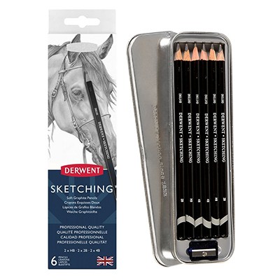 Ołówki grafitowe Sketching, Derwent, 6 sztuk