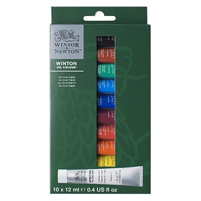 Farby olejne Winton W&amp;N, zestaw 10 x 12 ml
