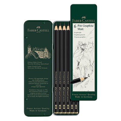 Ołówki grafitowe Pitt Graphite Matt, Faber-Castell, 6 szt.