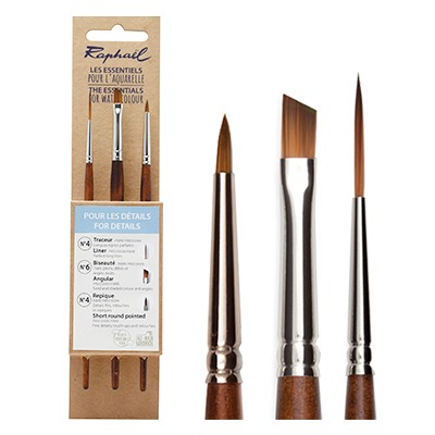 Zestaw pędzli Precision Raphael, 3 sztuki
