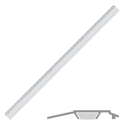 Aluminiowa linijka biurowa z gumą 70 cm, Leniar