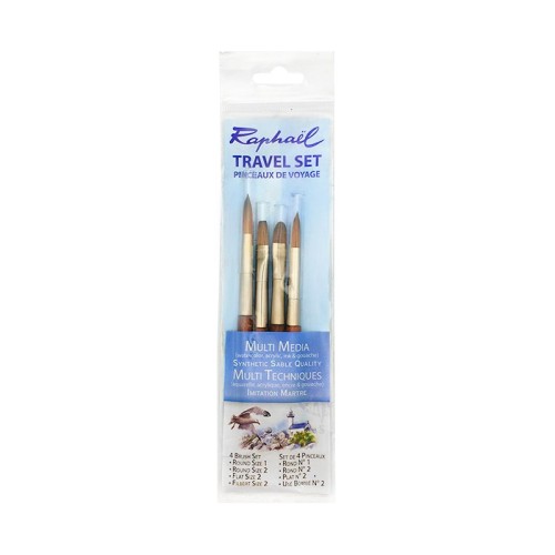 Pędzle Precision Travel Set 3 Raphael, 4 szt.