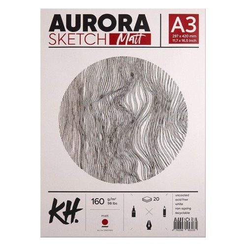 Blok Sketch Matt Aurora, A3, 20 ark. 160  g/m²