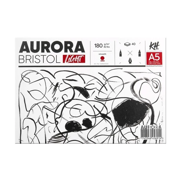 Blok Bristol Light Aurora A5, 180 g/m², 40 ark.