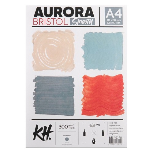 Blok Bristol Smooth Aurora A4, 300 g/m², 20 ark.