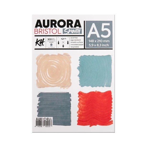 Blok Bristol Smooth Aurora A5, 300 g/m², 20 ark.