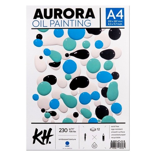 Blok do farb olejnych Aurora, A4, 230 g, 12 ark.