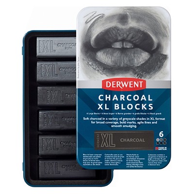 Zestaw Charcoal XL Block Derwent, 6 sztuk