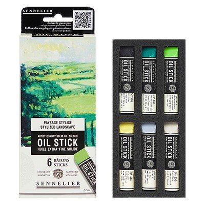 Sztyfty olejne Oil Stick Mini - Stylized Landscape, 6 szt.