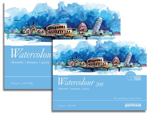 Papier do akwareli Fabriano 200g, blok 24 x 32 cm, 15 arkuszy