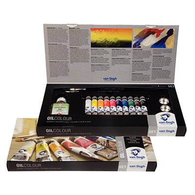 Farby olejne Talens Van Gogh, zestaw 10 x 20ml + akcesoria