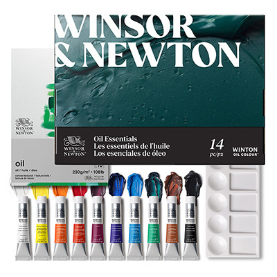 Farby olejne Winton Oils Essentials W&amp;N, 10 x 12 ml + akcesoria