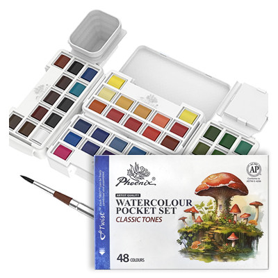 Farby akwarelowe Pocket Set Phoenix, 48 półkostek