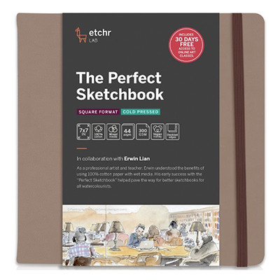 Szkicownik The Perfect Sketchbook Etchr, 300 g/m, 18 x 18 cm