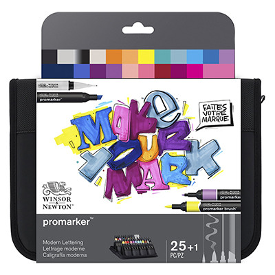 Modern Lettering, pisaki Winsor &amp; Newton 25+1 szt.